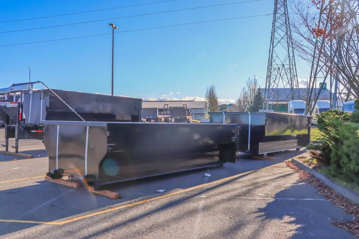 Roll-off dumpster ready for waste disposal at job site for Roll Off Dumpster Rental in Springfield